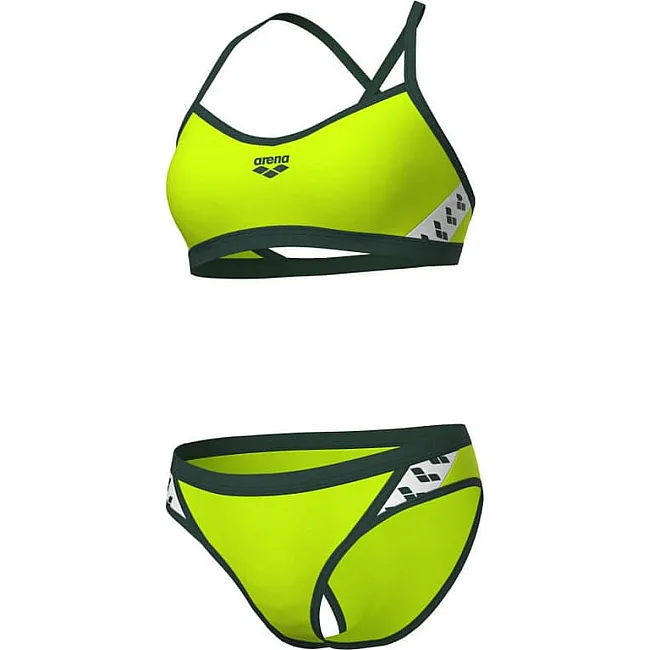 Раздельный купальник для женщин Arena ICONS BIKINI CROSS BACK SOLID салатовый