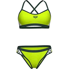 Раздельный купальник для женщин Arena ICONS BIKINI CROSS BACK SOLID салатовый