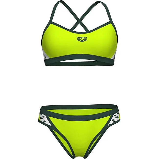 Раздельный купальник для женщин Arena ICONS BIKINI CROSS BACK SOLID салатовый