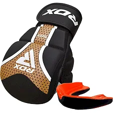 Перчатки для ММА RDX SHOOTER AURA PLUS T-17 Black Golden (капа в комплекте)