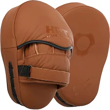 Лапа боксерская изогнутая тренировочная кожа HARD TOUCH BO-4231 19x5x25см 2штуки (Коричневый)
