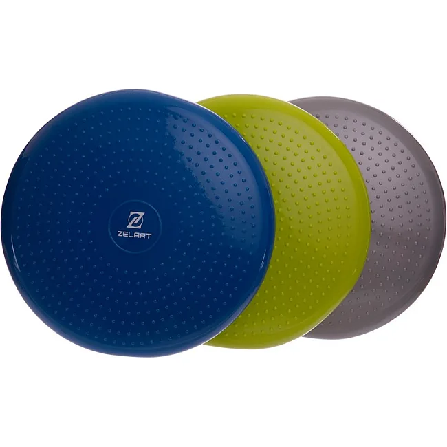 Массажная балансировочная подушка диск балансировочный BALANCE CUSHION ZELART FI-5326 диаметр-34см (Синий)