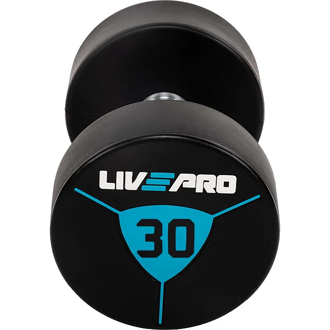 Гантели профессиональные
 с полиуретановым покрытием LiveUp LP8000-30 2шт по 30кг