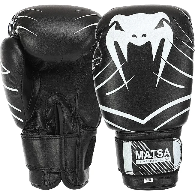 Перчатки для бокса MATSA MA-0033 ЮНИОР (Черный)