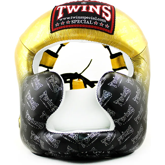Боксерский шлем Twins FHGL3-TW1 Black-Gold