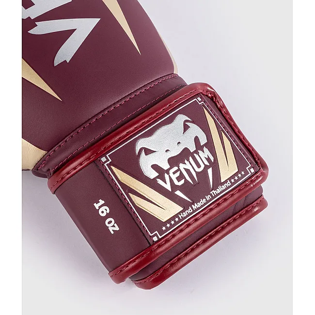 Перчатки для бокса VENUM Elite - Burgundy Gold
