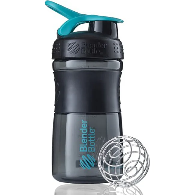 Спортивный шейкер-бутылка BLENDERBOTTLE SportMixer Flip 20oz/590мл Black/Teal