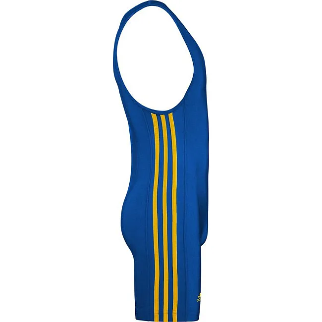 Трико для боротьби Adidas 3 Stripe (синій, aS-102s-Royal\Gold)