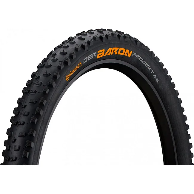 Велопокрышка бескамерная CONTINENTAL Der Baron Projekt 27.5"x2.6, черная, складная, ProTection Apex, Skin
