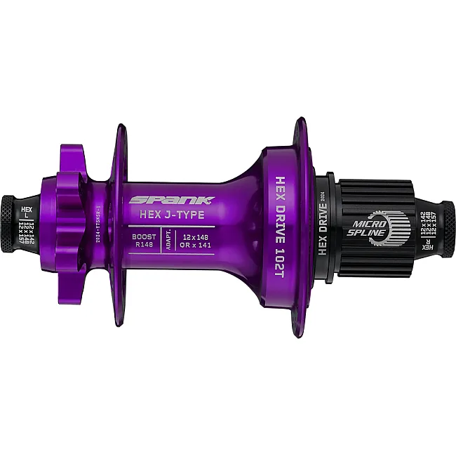 Втулка велосипедная задняя SPANK HEX J-Type Boost R148 Microspline 32H, Purple