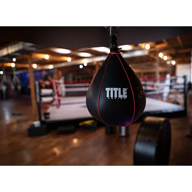 Пневмогруша боксерська TITLE Boxing Gyro Balanced Leather Speed Bag Black розмір L