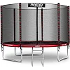 Батут Neo-Sport с наружной сеткой 252 см черно-красный