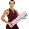 Коврик для йоги и фитнеса TPE двухслойный ZELART FI-1515 183x61x0,4см (Розовый-мятный)
