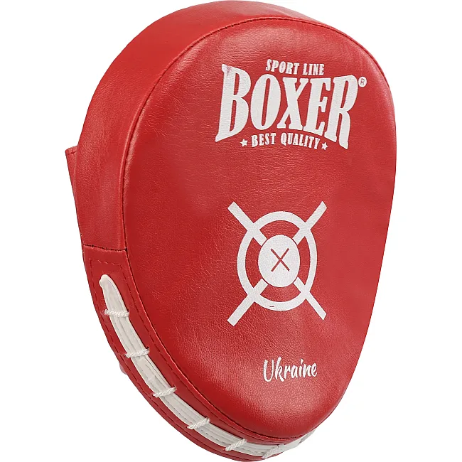Лапа боксерская изогнутая тренировочная BOXER NEW 2011-N (Красный)