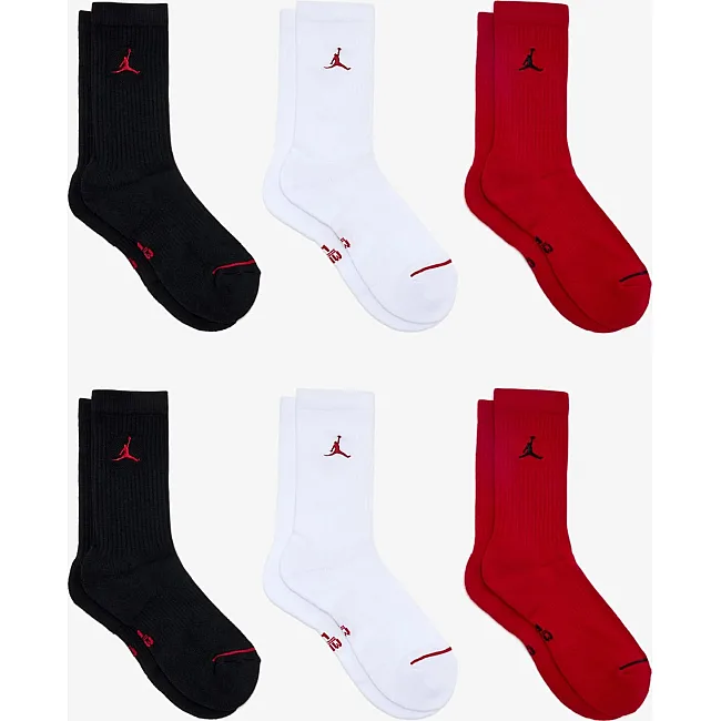 Шкарпетки NIKE U J ED CUSH PLY CREW 6PR - 144 чорний, білий, червоний