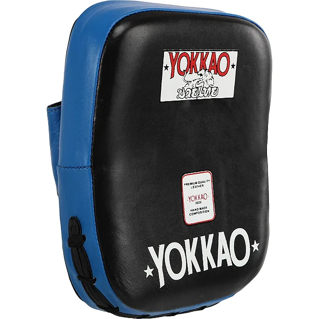 Лапа боксерская изогнутая тренировочная кожа YOKKAO YKO-217 (Черный-желтый)