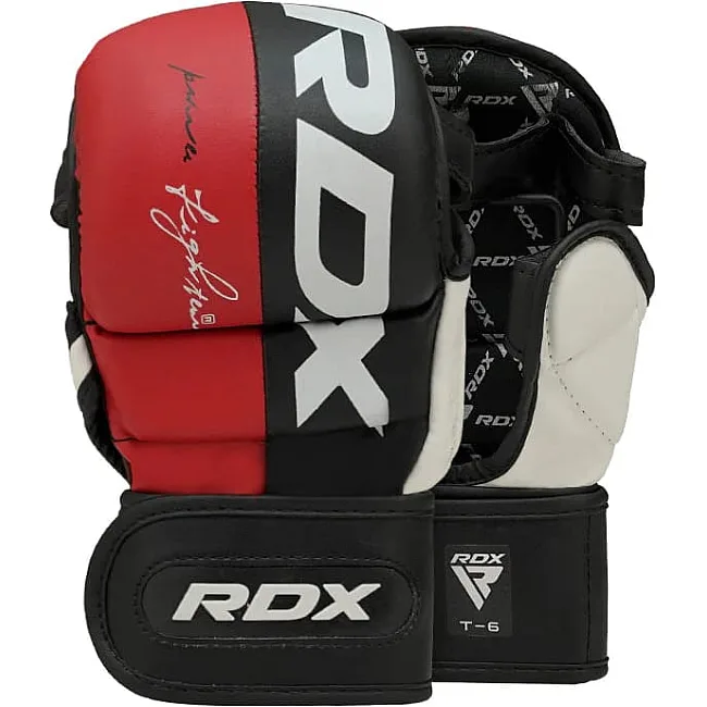 Тренировочные перчатки RDX GRAPPLING GLOVES REX T6 PLUS черный, красный, белый