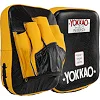 Лапа боксерская изогнутая тренировочная кожа YOKKAO YKO-217 (Черный-желтый)