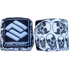Бинты боксерские эластичные Firepower FPHW7 Белые с черепами