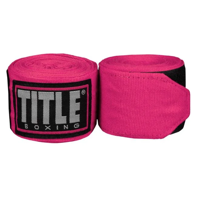 Бинты боксерские эластичные TITLE Boxing Fight Back Semi-Elastic 4,5м Розовые