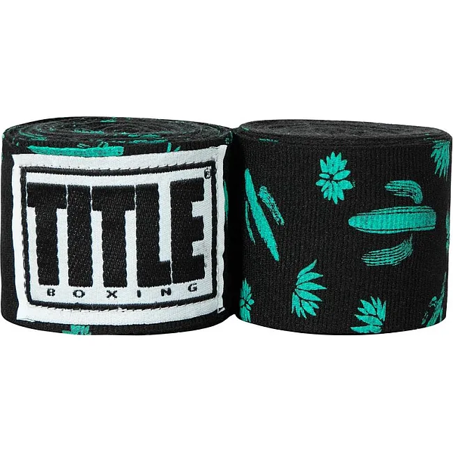 Бинты боксерские эластичные TITLE Boxing Print Mexican Stile Cactus 4.5м