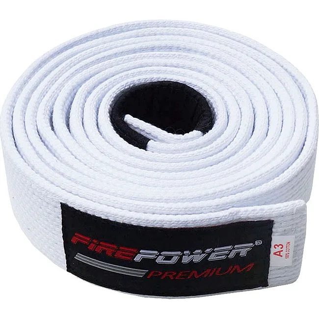 Пояс для Бразильского Джиу-Джитсу FirePower Premium Белый
