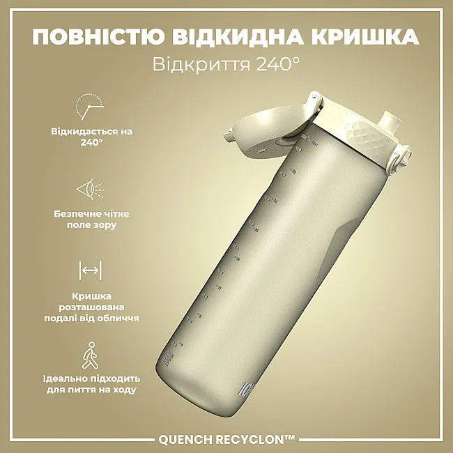 Бутылка для воды ION8 1000мл. (ЭКО бутылка) BPA Free, Creamy White
