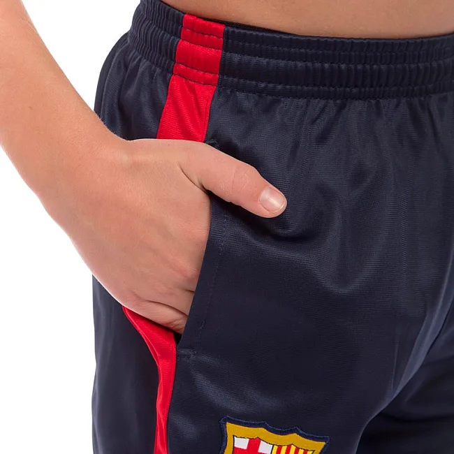 Спортивний костюм дитячий із символікою футбольного клубу BARCELONA кофта на блискавці та штани LIDONG LD-6130K-BS