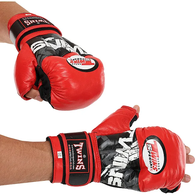 Перчатки для рукопашного боя TWINS TWINS/MMA-Rep 0275 (Красный-черный)