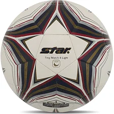 Футбольный мяч гибридная сшивка STAR TING MATCH 4 LIGHT HYBRID SB3144L №4 PU (Белый-золотой)