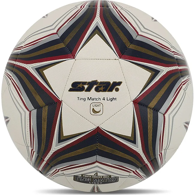 Футбольный мяч
 гибридная сшивка STAR TING MATCH 4 LIGHT HYBRID SB3144L №4 PU (Белый-золотой)