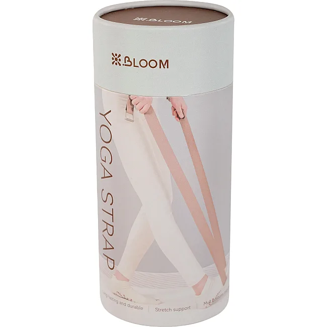 Ремень для йоги с металлической пряжкой BLOOM YOGA STRAP LB7086 183x3,8см (Коричневый)