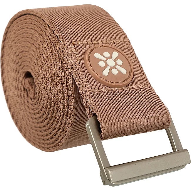 Ремень для йоги с металлической пряжкой BLOOM YOGA STRAP LB7086 183x3,8см (Коричневый)