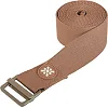 Ремень для йоги с металлической пряжкой BLOOM YOGA STRAP LB7086 183x3,8см (Коричневый)