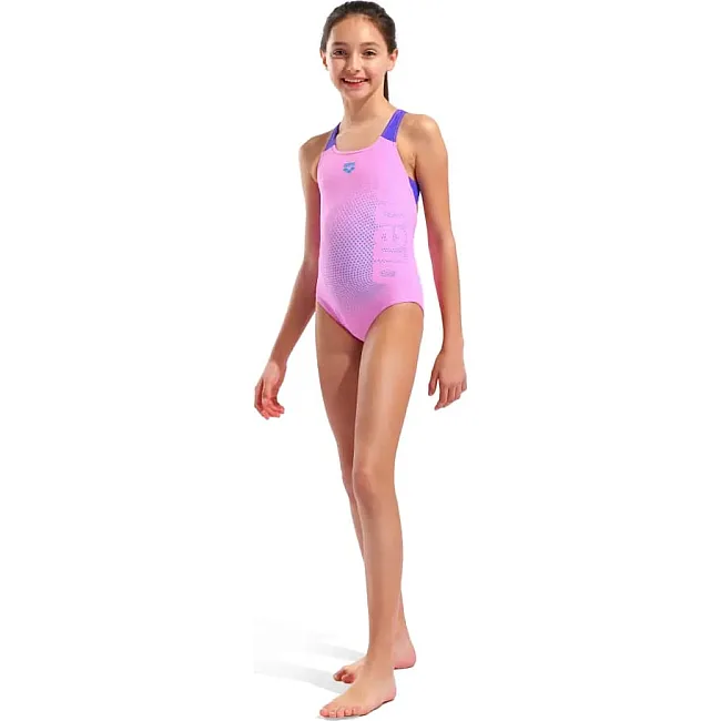 Купальник закрытый для девочек Arena DIM LIGHT SWIMSUIT SWIM PRO BA розовый, фиолетовый