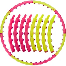 Обруч для похудения массажный разборной Хула Хуп SPORT HOOP JS-6013 8 секций-лимонный