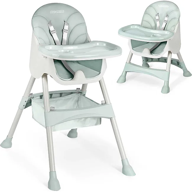 Стільчик для годування зі столиком Ricokids Milo 79 х 62 х 94 см - зелено-білий