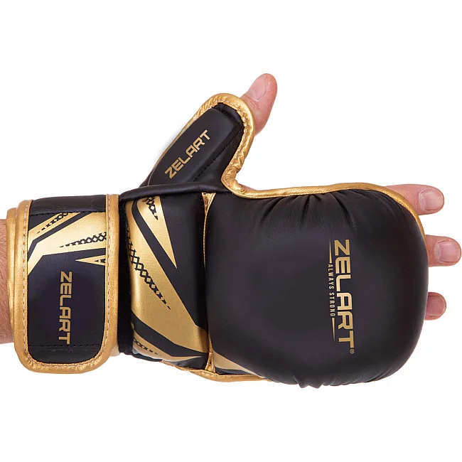Распродажа! Перчатки Крабы спаринговые для MMA ZELART BO-3393 (Черный-белый)