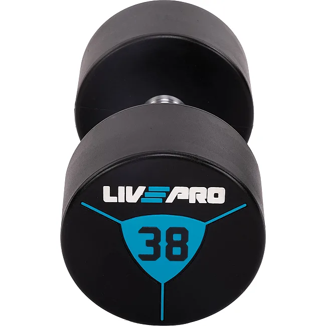 Гантели профессиональные
 с полиуретановым покрытием LiveUp LP8000-38 2шт по 38кг