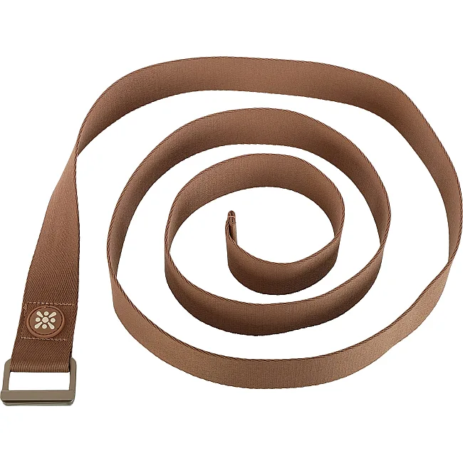 Ремень для йоги с металлической пряжкой BLOOM YOGA STRAP LB7086 183x3,8см (Коричневый)