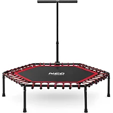 Батут для фитнеса Neo-Sport 1104 с перилами 4 фута 127 см черно-красный