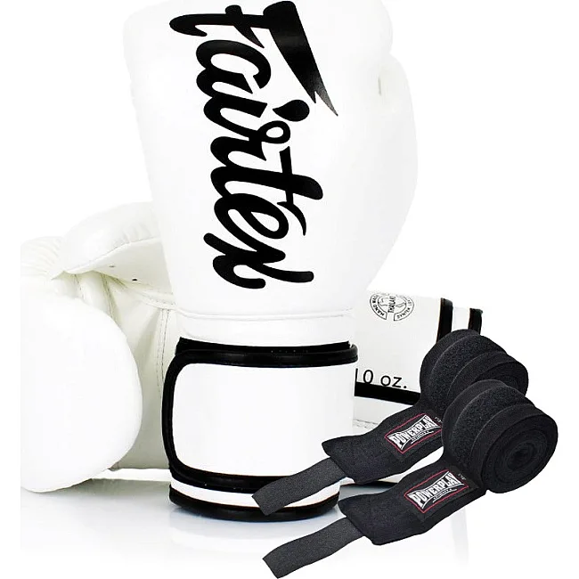 Боксерские перчатки Fairtex BGV14 White (бинты в комплекте)