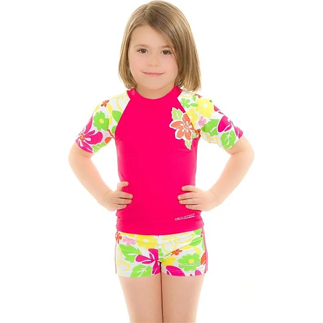 Топ солнцезащитный для девочек Aqua SpeedT-SHIRT FLOWER 2120