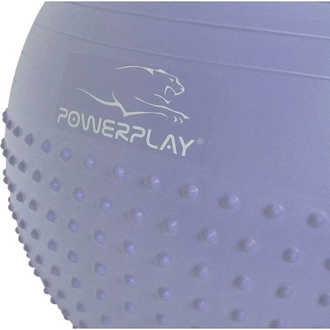 Мяч для фитнеса полумассажный POWERPLAY 4003 Ø75см Sky Blue + насос