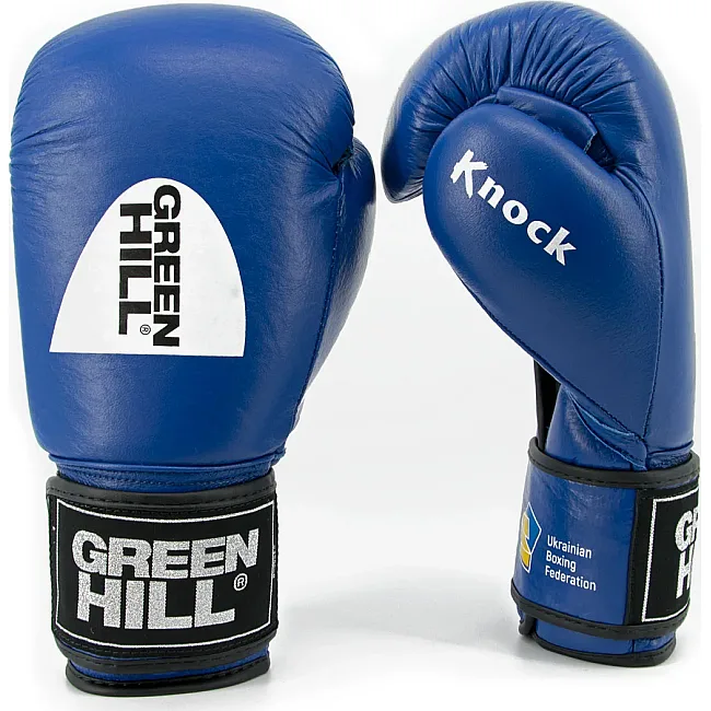Боксерские перчатки Green Hill Knock с печатью ФБУ (синий)