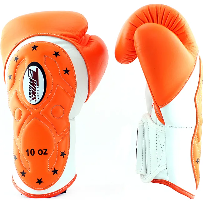 Перчатки для бокса TWINS Velcro Extra Design BGVL6-MK White Orange