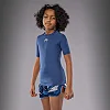 Рашгард для детей VENUM Contender Short Sleeves - Royal Blue