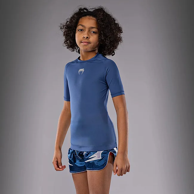 Рашгард для детей VENUM Contender Short Sleeves - Royal Blue