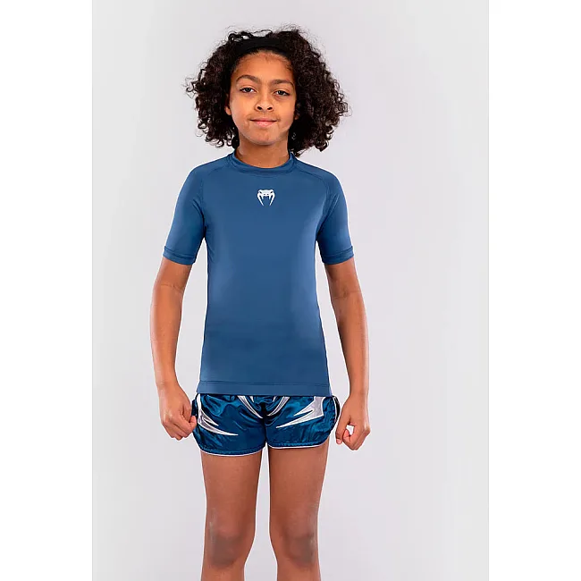 Рашгард для детей VENUM Contender Short Sleeves - Royal Blue
