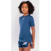 Рашгард для детей VENUM Contender Short Sleeves - Royal Blue
